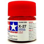 Краска Tamiya: акриловая, Clear Red (прозрачный красный, X-27)