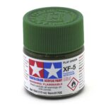 Краска Tamiya: акриловая, Flat Green (зелёная матовая, XF-5)