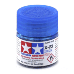 Краска Tamiya: акриловая, Clear Blue (прозрачный синий, X-23)
