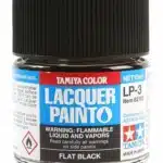 Краска Tamiya: Лаковая, Flat Black (Матовый чёрный, LP-3)