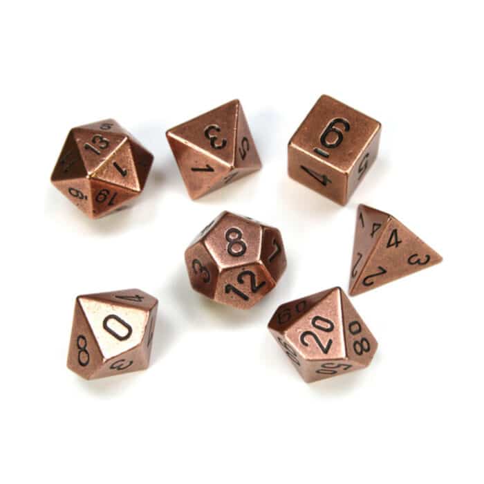 Набор кубиков Chessex։ Metal Polyhedral Copper 7-Dice Set - Image 2