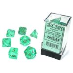Набор кубиков Chessex: Borealis Light Green/Gold Luminary Polyhedral 7-Die Set