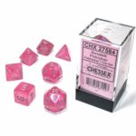 Набор кубиков Chessex: Borealis Pink/silver Luminary Polyhedral 7-Dice Set