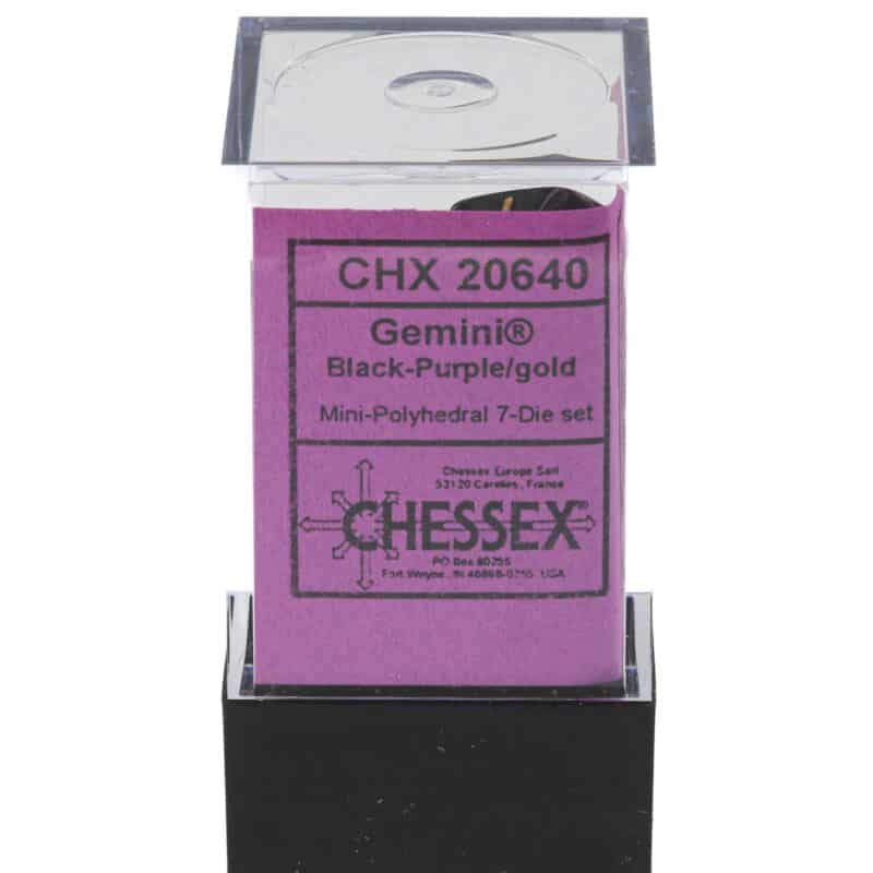 Набор кубиков Chessex։ Gemini Black-Purple/Gold Mini, Polyhedral 7-Die Set