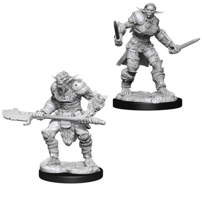 D&D Nolzur’s Marvelous Miniatures: Bugbear Barbarian Male & Bugbear Barbarian Female