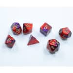 Набор кубиков Chessex։ Gemini Purple-Red/Gold Mini, Polyhedral 7-Die Set