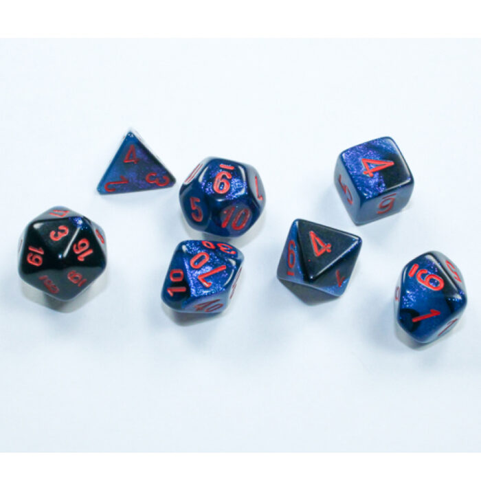 Набор кубиков Chessex։ Gemini Black-Starlight/Red Mini, Polyhedral 7-Die Set