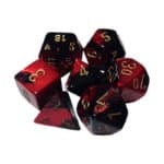 Набор кубиков Chessex։ Gemini Black-Red/Gold Mini, Polyhedral 7-Die Set
