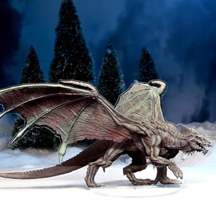 Акриловые фигурки D&D: Idols of the Realms – Icewind Dale Rime of the Frostmaiden Young Adult White Dragon