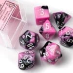 Набор кубиков Chessex: Gemini Black-Pink/White Mini Polyhedral, 7-Die Set