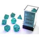 Набор кубиков Chessex: Borealis Teal/Gold Luminary Polyhedral 7-Die Set