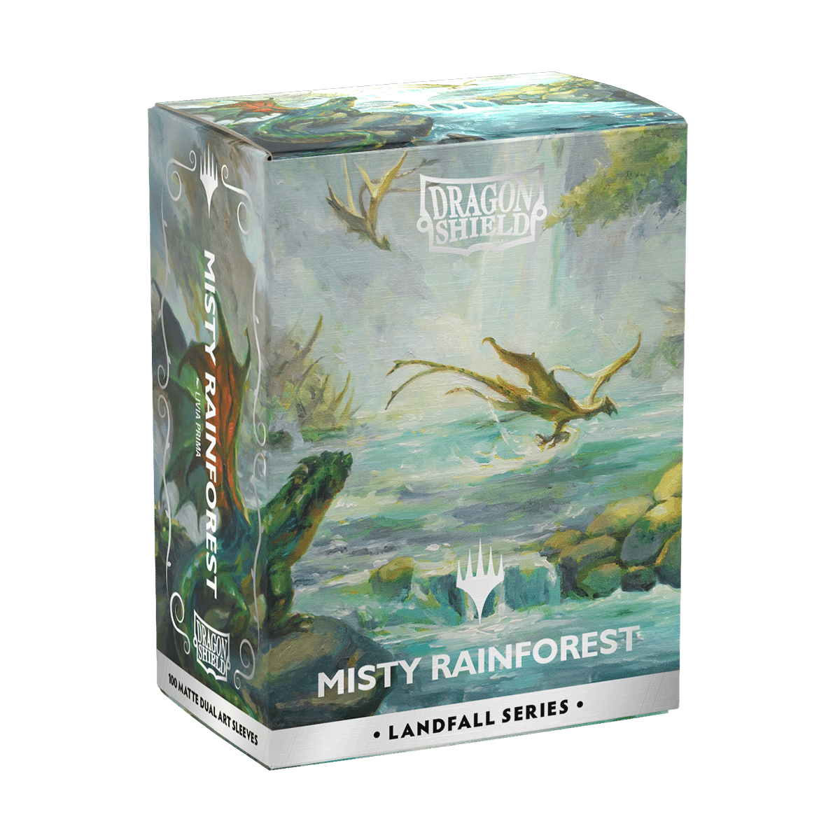 AT-16501-MTG100-MATT-_w_o5J9r Протекторы Dragon Shield: Matte Dual (Misty Rainforest, Landfall Series) - Image 1
