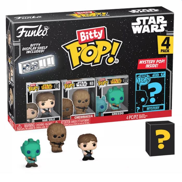 Bitty POP! Star Wars (Han Solo, Chewbacca, Greedo, Mystery)