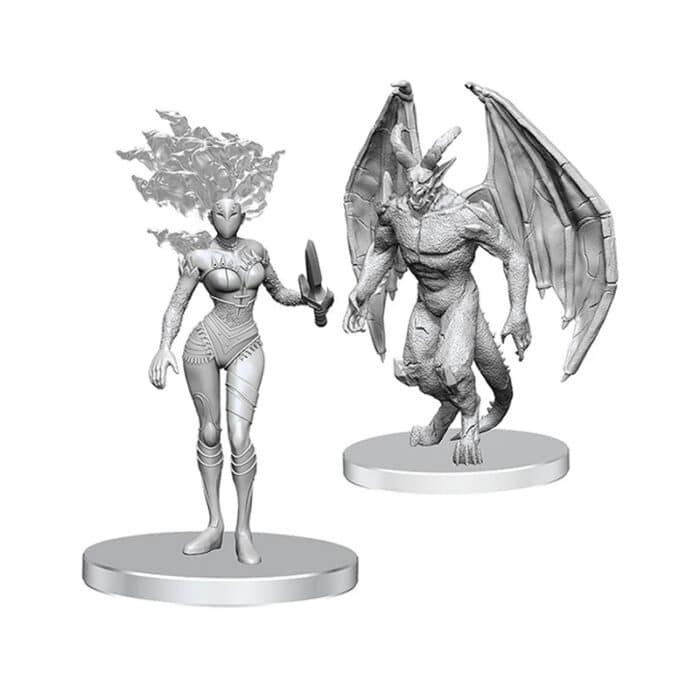 Pathfinder Deep Сuts. Неокрашенные миниатюры: Gargoyle & Shae