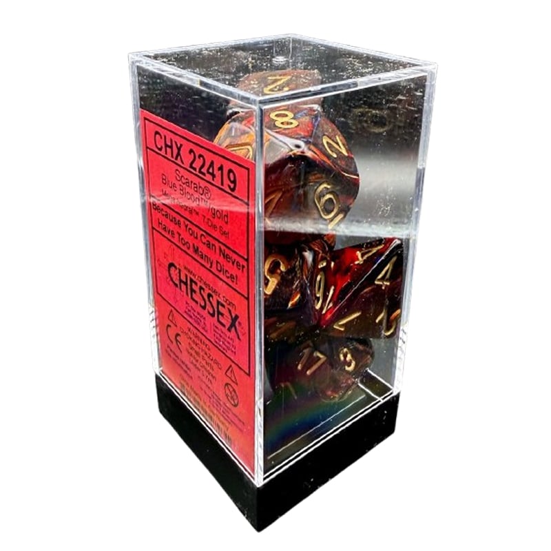 Набор кубиков Chessex։ Scarab Blue Blood, Polyhedral 7-Die Set