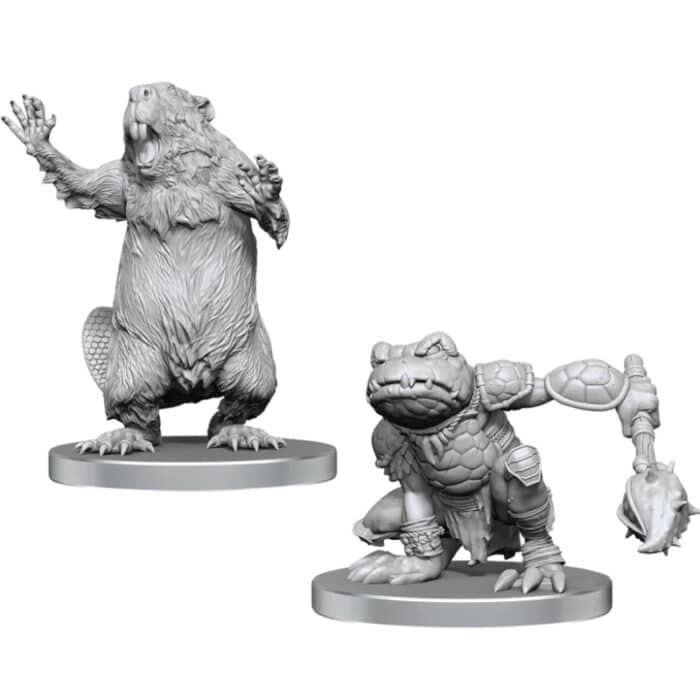 Pathfinder Deep Сuts. Неокрашенные миниатюры: Boggard Scout & Castoroides