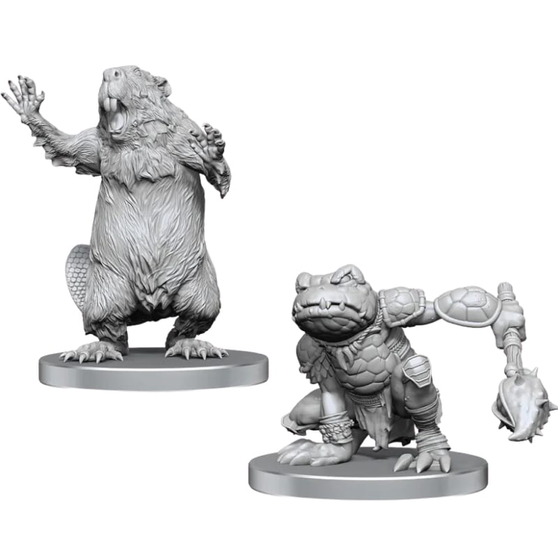 Pathfinder Deep Сuts. Неокрашенные миниатюры: Boggard Scout & Castoroides