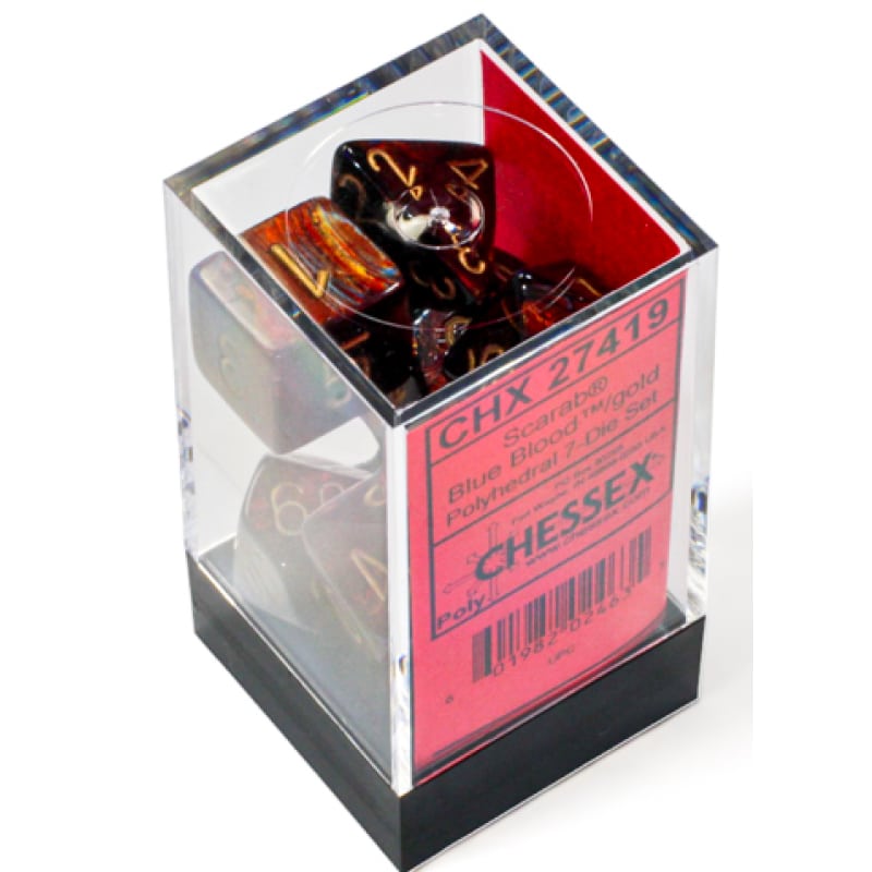 Набор кубиков Chessex։ Scarab Blue Blood, Polyhedral 7-Die Set
