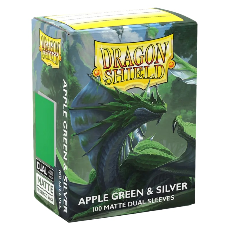 Протекторы Dragon Shield: Matte Dual (Apple Green & Silver Sleeves) Протекторы Dragon Shield: Matte Dual (Apple Green & Silver Sleeves)