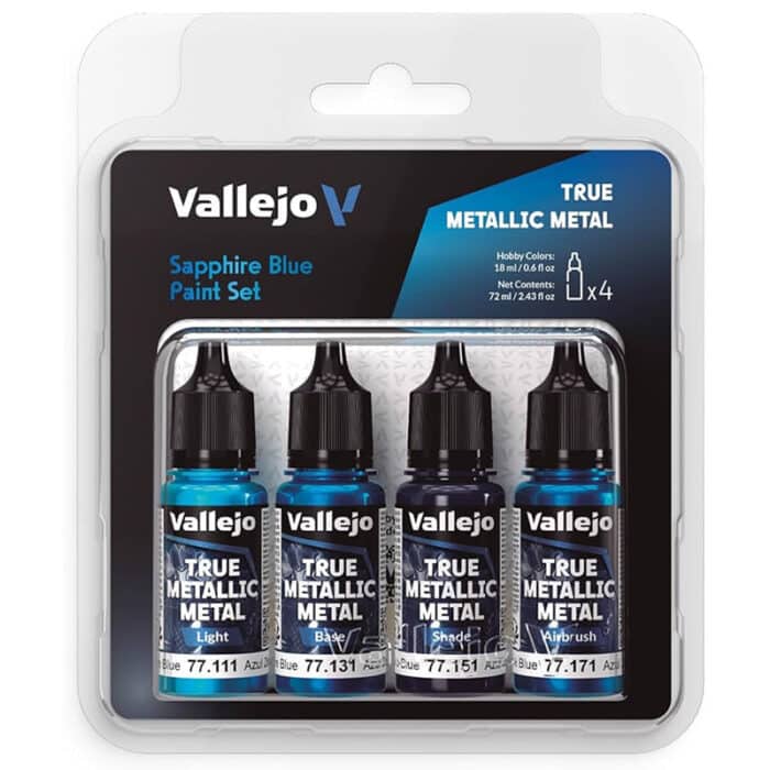 Набор акриловых красок Vallejo: TRUE METALLIC METAL – Sapphire Blue