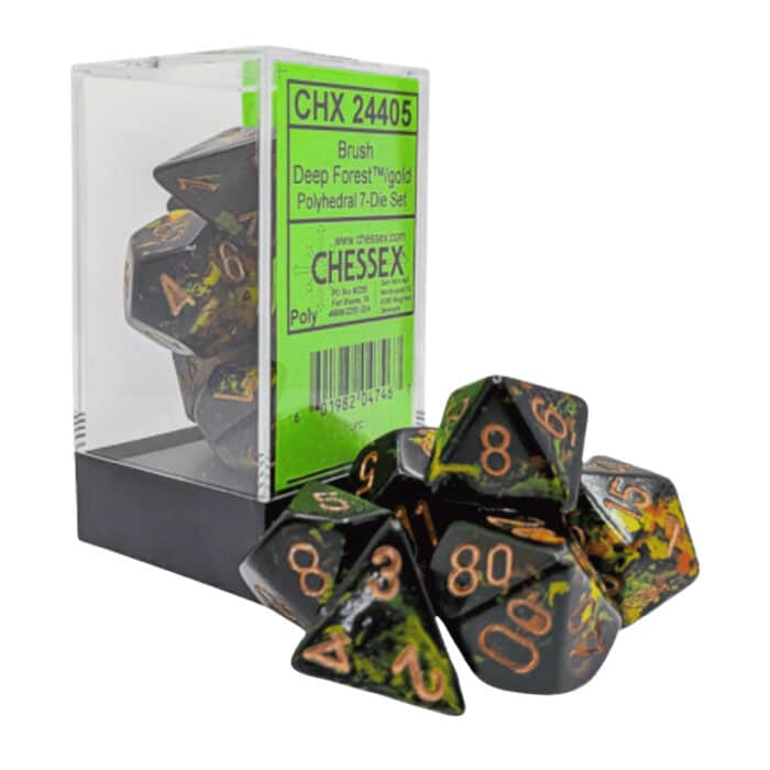 Набор кубиков Chessex։ Brush Deep Forest, Polyhedral 7-Die Set
