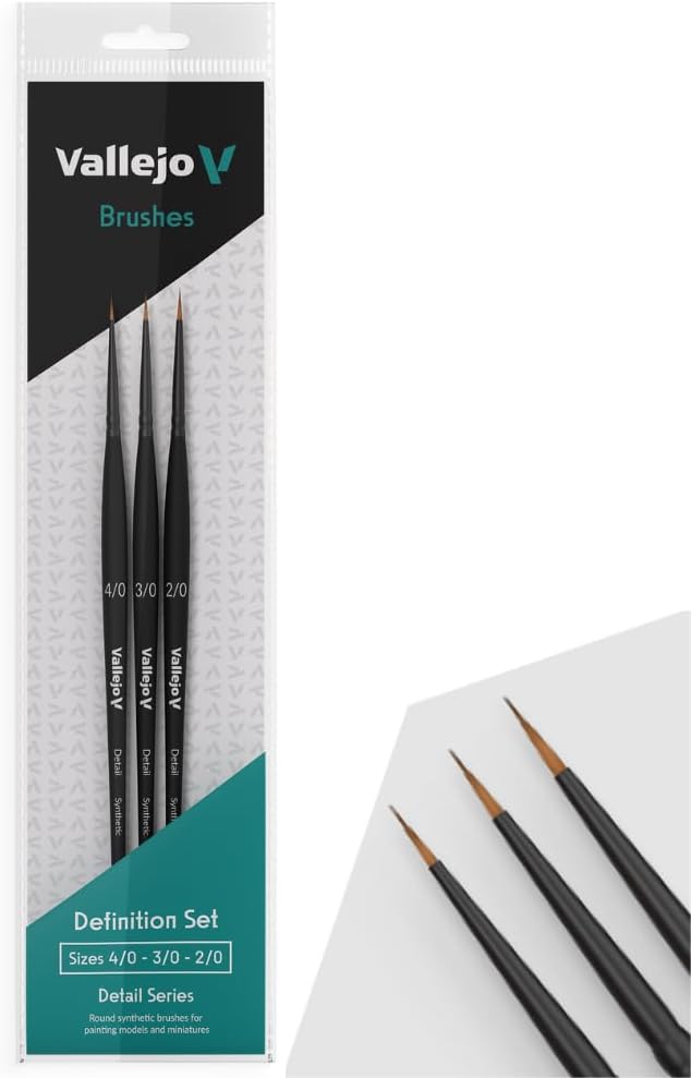 51SzXbmW22L._AC_SL1000_ Vallejo: Detail Series - definition set brushes (4/0, 3/0 & 2/0) - Image 1