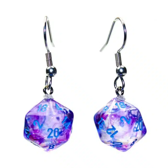 chessex-dice-chessex-hook-earrings-nebula-nocturnal-mini-d20-pair-601982036911-chx54210-42442895163644 Серьги Chessex: Nebula Nocturnal Mini-Poly d20 - Image 1