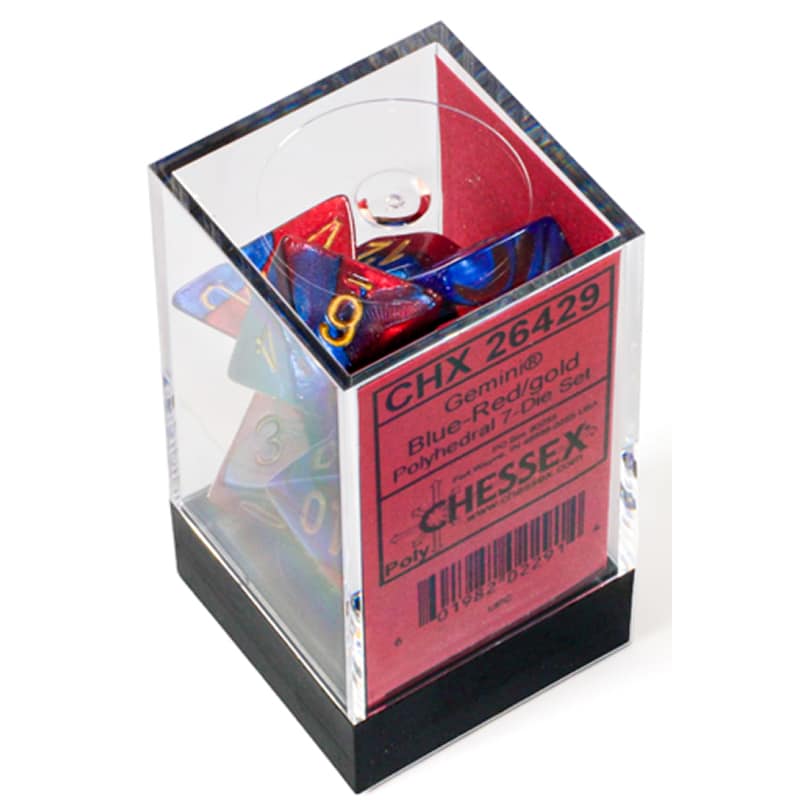 Frame(44) Набор кубиков Chessex։ Gemini Blue and Red with Gold, Polyhedral 7-Die Set — изображение 1