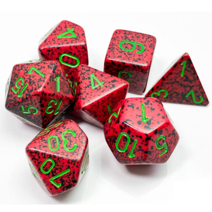 Набор кубиков Chessex։ Speckled Strawberry, Polyhedral 7-Die Set — изображение 2