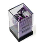Набор кубиков Chessex։ Gemini Purple and Steel with White, Polyhedral 7-Die Set