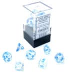 Набор кубиков Chessex։ Mini Borealis Luminary Icicle with Light Blue, Polyhedral 7-Die Set