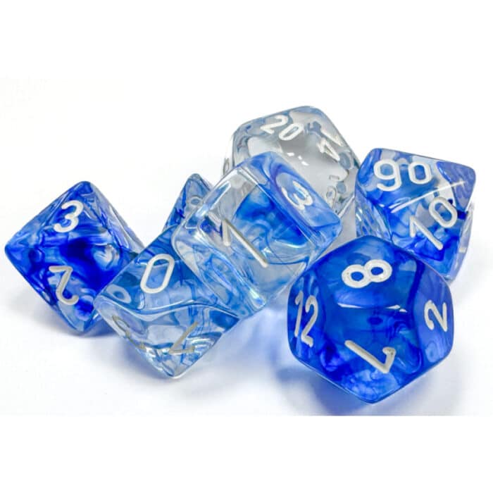 Набор кубиков Chessex։ Nebula Dark Blue with White, Polyhedral 7-Die Set — изображение 2