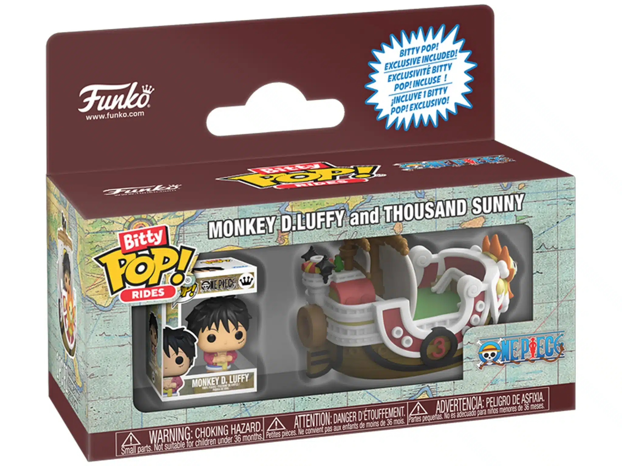 original (2) Bitty POP! One Piece: Monkey D. Luffy and Thousand Sunny - Image 1
