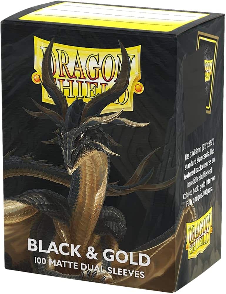 616UEYArZcL._AC_UF894,1000_QL80_ Протекторы Dragon Shield: Matte Dual (Black & Gold Sleeves) — изображение 1