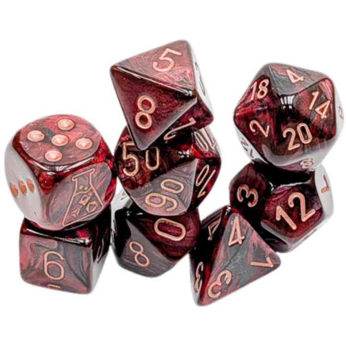 Набор кубиков Chessex Lustrous: Gothic/Copper Lab Polyhedral 7-Die Set — изображение 2