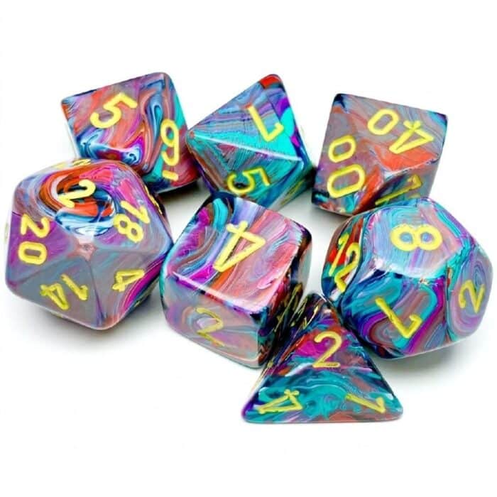 Набор кубиков Chessex: Festive Mosaic/Yellow, Polyhedral 7-Die Set — изображение 2